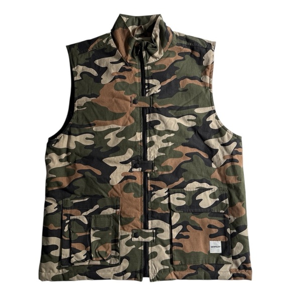 CAT Men’s WWR Ripstop Outdoor Vest In Camouflage 3XL Gorpcore Fishing Camping - Picture 2 of 12